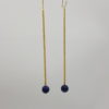 pendant d'oreille lapis lazuli et fil gourmette