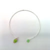Bracelet Filaire Exotique à breloques en Murano et cristal de Bohême vert lime + Fil argent 925
