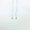 Tourbillon pendants d'oreilles Boucles d'oreilles longues cercles argent goutte rouge corail