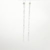 Boucles d'oreilles longues haut carré brillant beige