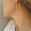 Boucles d'oreilles longues sacré cube brillant cognac