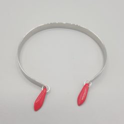 bracelet jonc argent flèche rouge