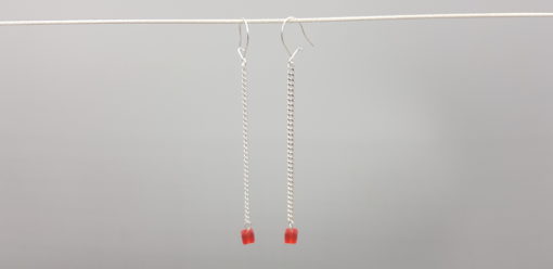 pendants d'oreilles petite planète rouge